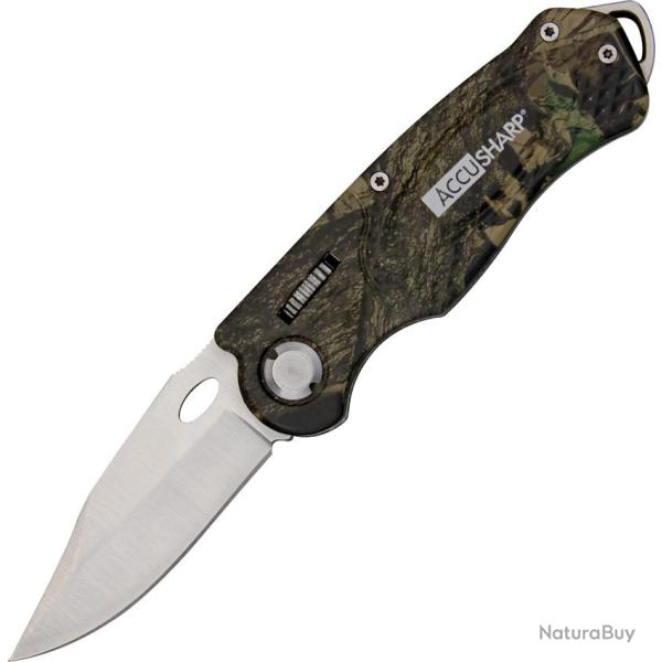 Couteau Pliant AccuSharp Wheel Lame Inox Manche Aluminium Camo AS704C