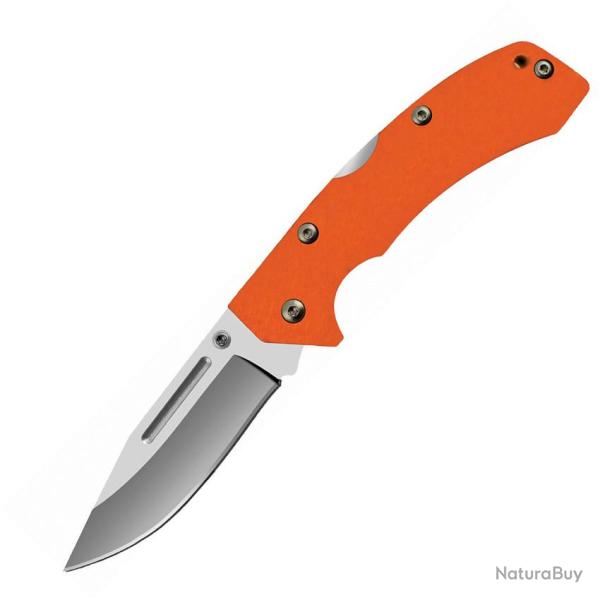 Couteau Pliant AccuSharp Lame Inox Clip Point Manche G10 Orange Lockback AS712C