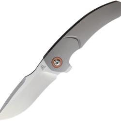 Couteau Pliant Alliance Designs Deimos Lame Acier M390 Manche Titane Gris Framelock AL012