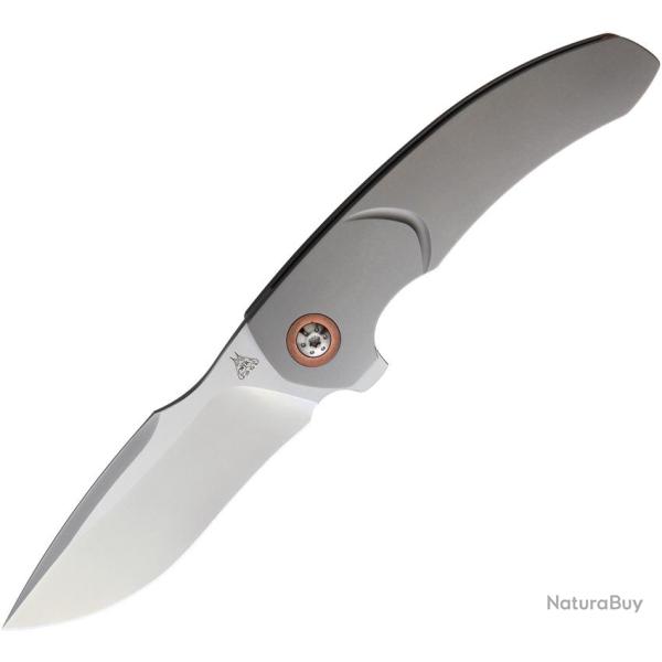 Couteau Pliant Alliance Designs Deimos Lame Acier M390 Manche Titane Gris Framelock AL012