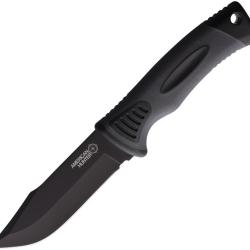 Couteau Fixe American Hunter Lame Inox Manche Nylon Noir et Gris &Eacute;tui Plastique AH031