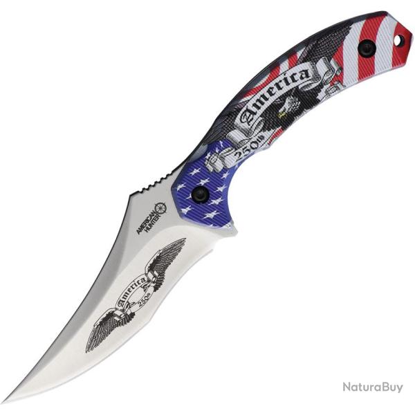 Couteau Fixe American Hunter 250th Anniversary Lame Inox Manche Synth�tique �tui Nylon AH042