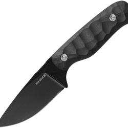 Couteau Fixe Anthem Knives Mule Lame Acier 52100 Drop Point Manche G10 Noir &Eacute;tui Kydex ATHMLBKBK