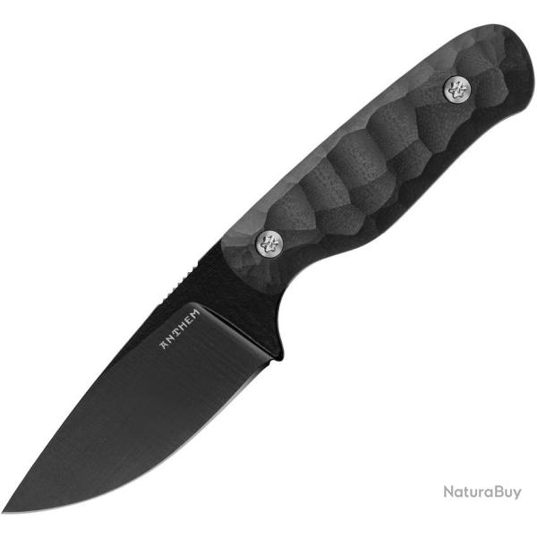 Couteau Fixe Anthem Knives Mule Lame Acier 52100 Drop Point Manche G10 Noir �tui Kydex ATHMLBKBK