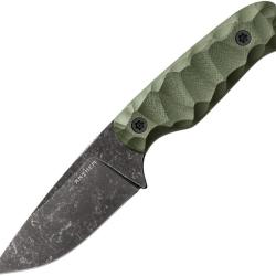 Couteau Fixe Anthem Knives Mule Lame Acier 52100 Drop Point Manche G10 Vert OD &Eacute;tui Kydex ATHMLODSST