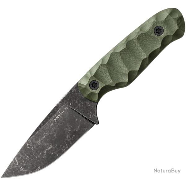 Couteau Fixe Anthem Knives Mule Lame Acier 52100 Drop Point Manche G10 Vert OD �tui Kydex ATHMLODSST