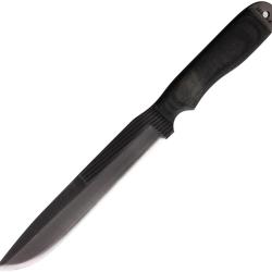 Couteau Fixe Anza Dune Field Lame Acier Manche Micarta Noir &Eacute;tui Cuir AZDFM
