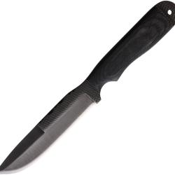 Couteau Fixe Anza Dune Slayer Lame Acier Manche Micarta Noir &Eacute;tui Cuir AZDSM