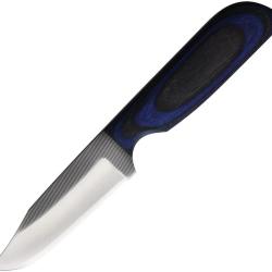 Couteau Fixe Anza Lame Acier Manche Bois Noir et Bleu &Eacute;tui Cuir AZJWKR2BBW