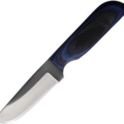 Couteau Fixe Anza Lame Acier Manche Bois Noir et Bleu &Eacute;tui Cuir AZJWKR3BBW