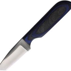 Couteau Fixe Anza Lame Acier Tanto Manche Bois Noir et Bleu &Eacute;tui Cuir AZWKR1BBW