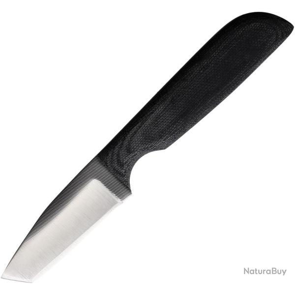 Couteau Fixe Anza Lame Acier 6,68 cm Tanto Manche Micarta Noir �tui Cuir AZWKR1M