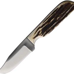 Couteau Fixe Anza Lame Acier 7,62 cm Manche Os &Eacute;tui Cuir AZWKR2LJB