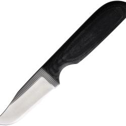 Couteau Fixe Anza Lame Acier Clip Point Manche Micarta Noir &Eacute;tui Cuir AZWKR2M