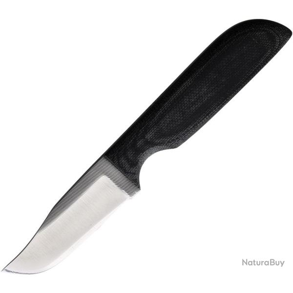 Couteau Fixe Anza Lame Acier Clip Point Manche Micarta Noir �tui Cuir AZWKR2M