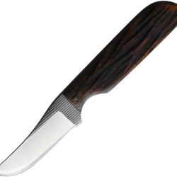 Couteau Fixe Anza Lame Acier Manche Os Piqu&eacute; &Eacute;tui Cuir AZWKR3AJB