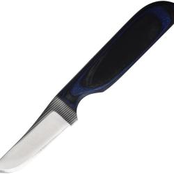Couteau Fixe Anza Lame Acier 6,99 cm Manche Bois Noir et Bleu &Eacute;tui Cuir AZWKR3BBW