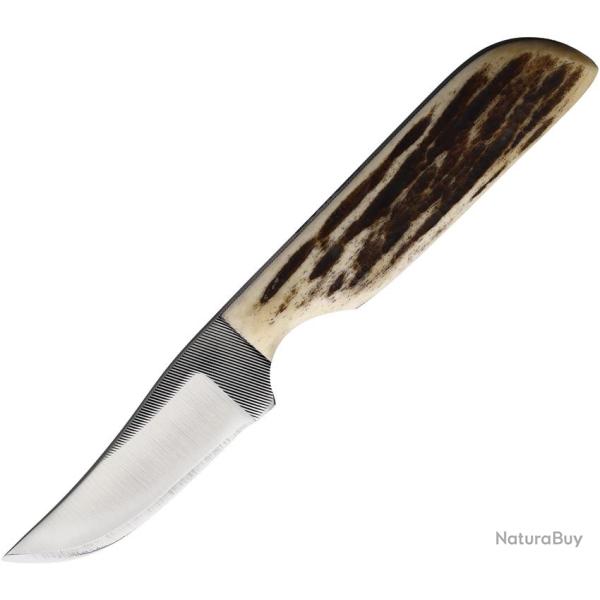 Couteau Fixe Anza Lame Acier 6,99 cm Manche Os �tui Cuir AZWKR3LJB
