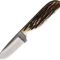 Couteau Fixe Anza Lame Acier 6,68 cm Manche Os &Eacute;tui Cuir AZWKR6LJB