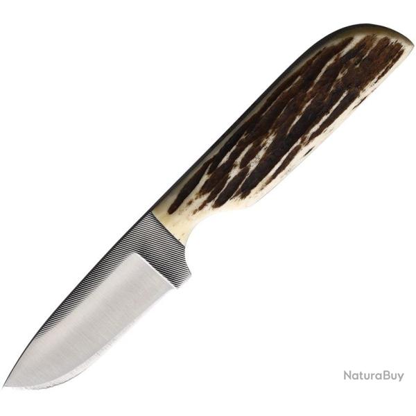 Couteau Fixe Anza Lame Acier 6,68 cm Manche Os �tui Cuir AZWKR6LJB