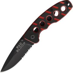 Couteau Pliant Bad Blood Lame Inox Manche G10 Noir et Rouge Framelock BB0110