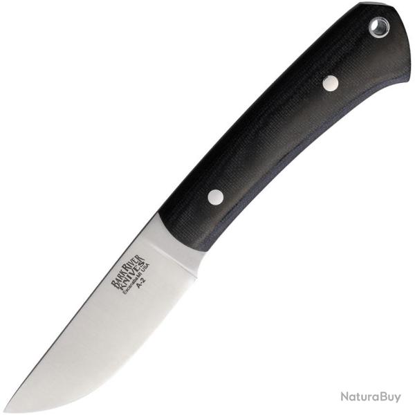Couteau Bark River Woodland Special Lame Acier A2 Drop Point Manche Micarta Noir �tui Cuir BA112MBC