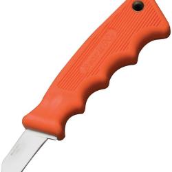 Couteau Fixe Bear & Son Cushion Grip Lame Inox Manche Caoutchouc Orange &Eacute;tui Nylon BC4660