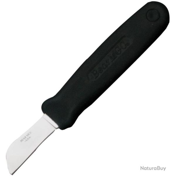 Couteau Fixe Bear & Son Cushion Grip Lame Inox Manche Caoutchouc Noir �tui Cuir BC486