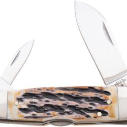 Couteau Pliant Bear & Son Piranha Lame Acier 440 Manche Os Lockback BC559L