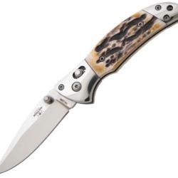 Couteau Pliant Bear & Son Lame Inox Drop Point Manche Os Slide Lock BC5S08