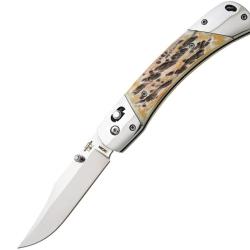 Couteau Pliant Bear & Son Lame Acier 14C28N Clip Point Manche Os Slide Lock BC5S97