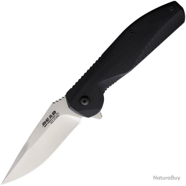 Couteau Pliant Bear & Son Sideliner Lame Acier 440 Satin�e Manche Aluminium Noir Linerlock BC61126