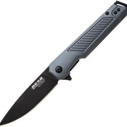 Couteau Pliant Bear & Son A/O Lame Acier 440 Drop Point Manche Aluminium Gris Linerlock BC71141