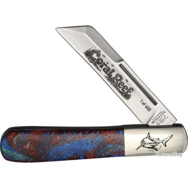 Couteau Pliant Bear & Son Barlow Coral Reef Lame Inox Sheepsfoot Manche Acrylique BC9180CR