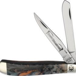 Couteau Bear & Son Slim Trapper Samhain Halloween Lame Inox Manche Acrylique Noir et Orange BC948H26