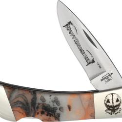 Couteau Bear & Son Samhain Halloween Lame Inox Manche Acrylique Noir et Orange Lockback BC961H26