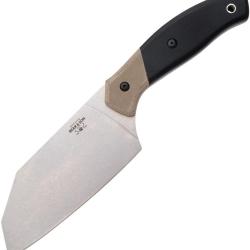 Couteau de Cuisine Bear & Son Lame Acier 14C28N Manche Micarta et G10 Marron et Noir BCG35