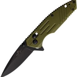 Couteau Pliant Bear & Son Lame Acier D2 Noire Manche Zytel Vert OD Slide Lock BCMC950OD7B