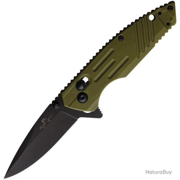 Couteau Pliant Bear & Son Lame Acier D2 Noire Manche Zytel Vert OD Slide Lock BCMC950OD7B