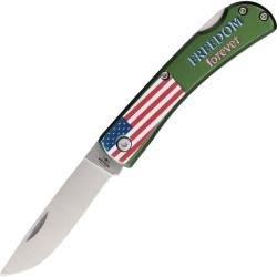 Couteau Pliant Bear & Son Farmhand Freedom Lame Inox Manche Aluminium Vert Lockback BCU137LODFF