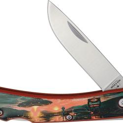 Couteau Pliant Bear & Son Farmhand Alien Lame Inox Manche Aluminium Orange Lockback BCU137LORAF26