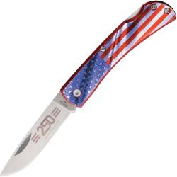 Couteau Pliant Bear & Son Farmhand 250th Lame Inox Manche Aluminium Rouge Lockback BCU137LRDUSA