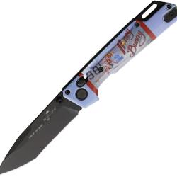 Couteau Bear & Son Nekama I Pinup Lame Acier 14C28N Manche Aluminium Vert Crossbar Lock BCU26FEB