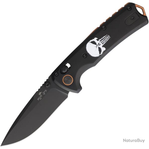 Couteau Bear & Son Nekama II Lame Acier 14C28N Manche Aluminium Noir Crossbar Lock BCUMC1100ALBKBS