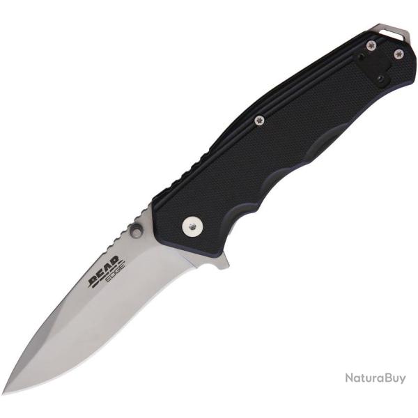 Couteau Pliant Bear Edge Sideliner Lame Acier 440 Manche G10 Noir Linerlock BC61102B