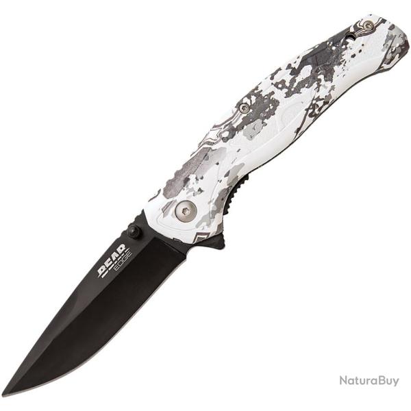 Couteau Pliant Bear Edge Brisk 2.0 Sideliner A/O Lame Acier 440 Manche Zytel Blanc BC61555