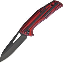 Couteau Pliant Benchmark Lame Inox Manche G10 Noir et Rouge Slip Joint BMK120
