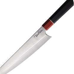 Couteau de Cuisine Benchmark Chef's Lame Acier Damas Manche G10 Noir et Rouge BMK128