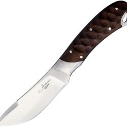 Couteau Fixe BenJahmin Knives Skinner Lame Inox Manche Noyer &Eacute;tui Cuir BKA035