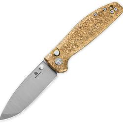 Couteau Bestech Knives Bestechman Goodboy Jr Lame Acier CPM-MagnaCut Manche Titane Dor&eacute; BTKMK10K